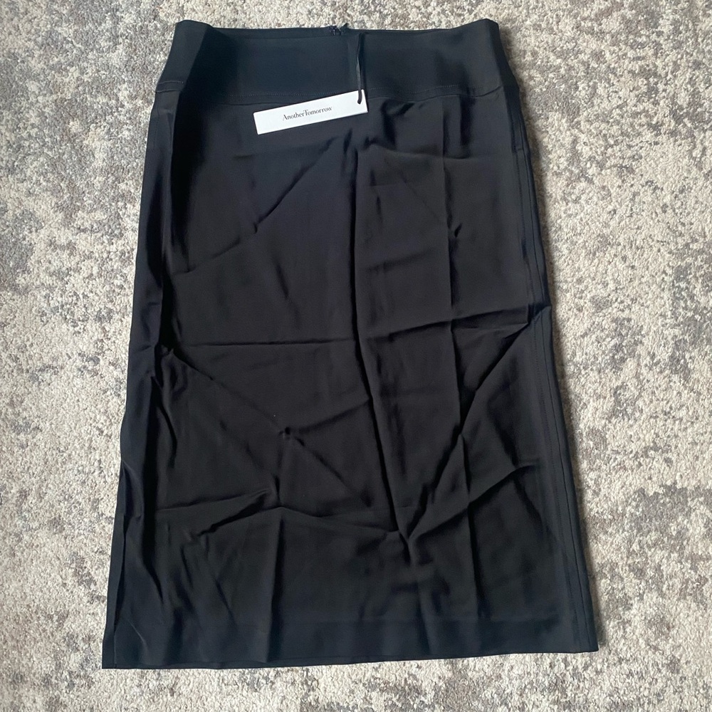 Another Tomorrow BIAS SLIP SKIRT Black